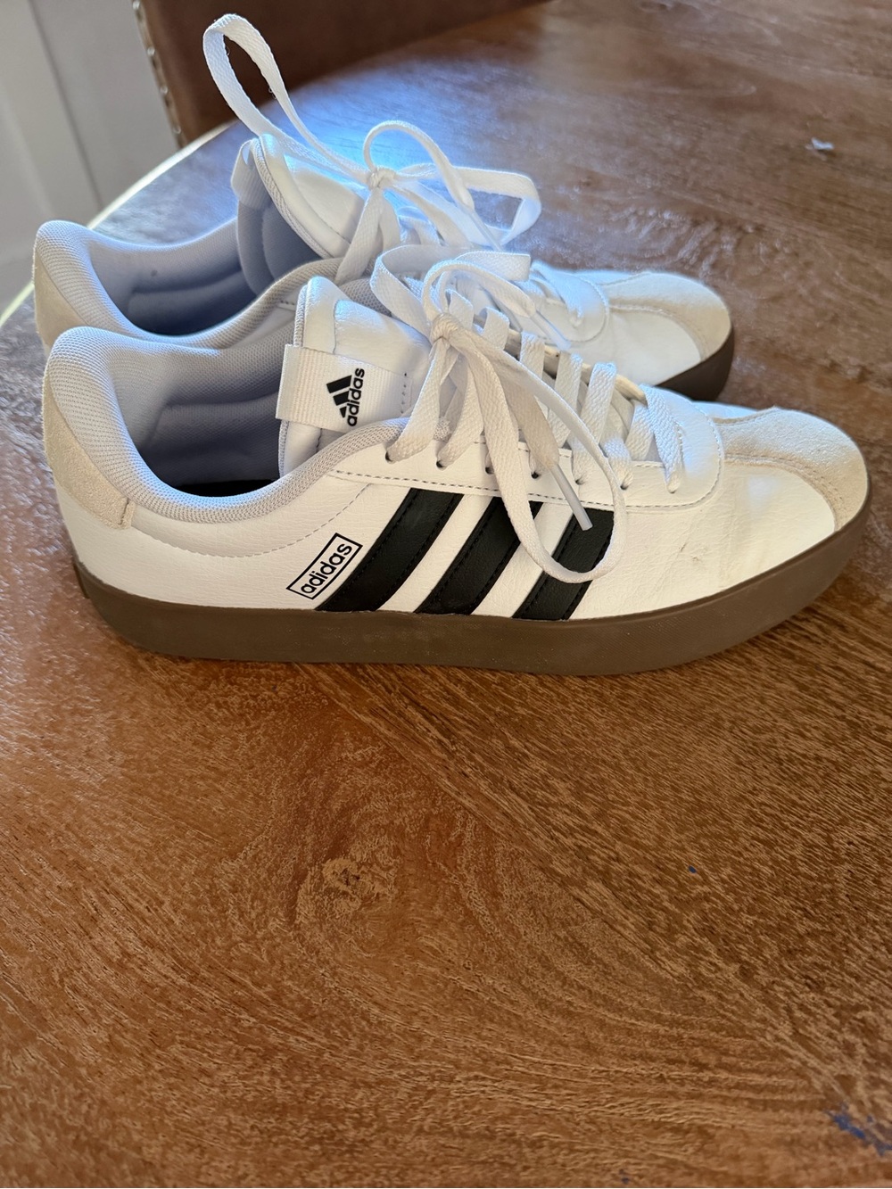 adidas women’s size 9 White & Black Court-Style Sneakers